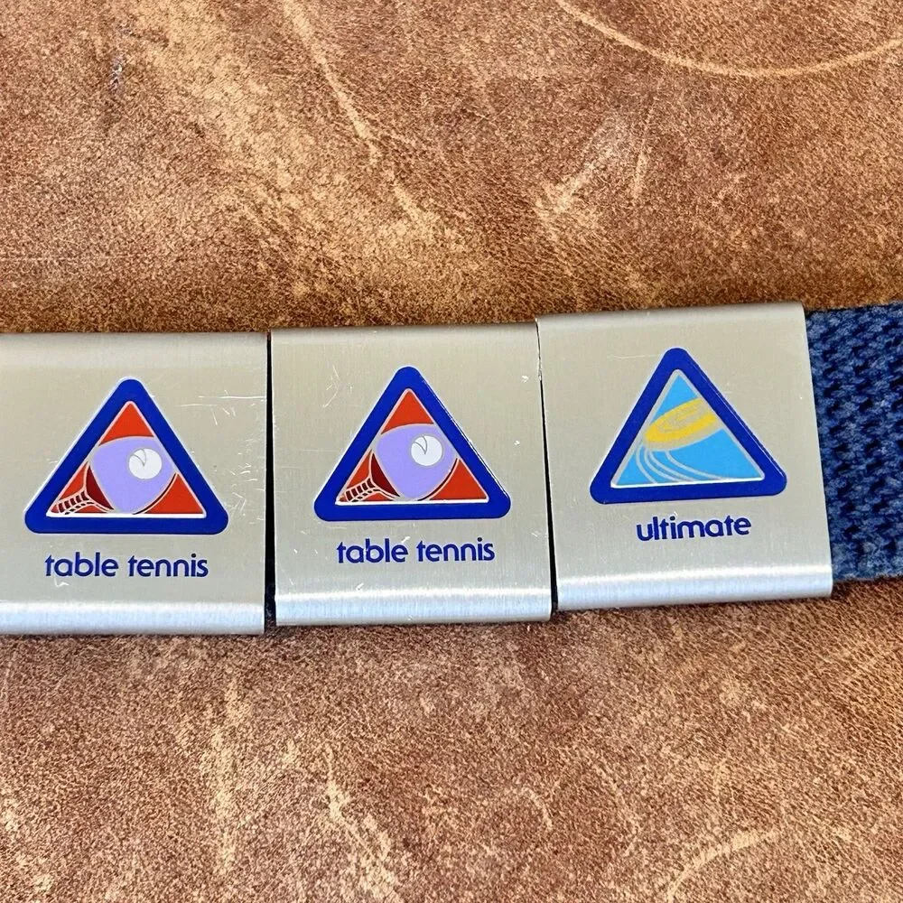 Cub Scout Belt with solid brass buckle Loop Slides Merit Badges. 19 Pieces USA